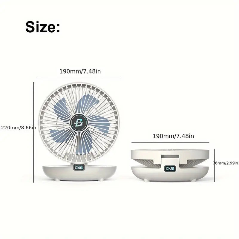Portable Foldable Fan with Rechargeable Battery