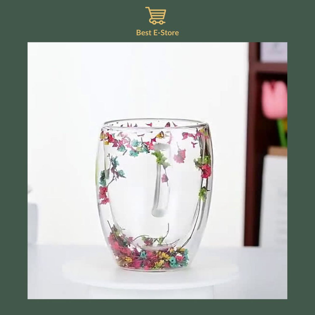 🌼Floral Fusion: Bicchieri Vetro Doppia Parete