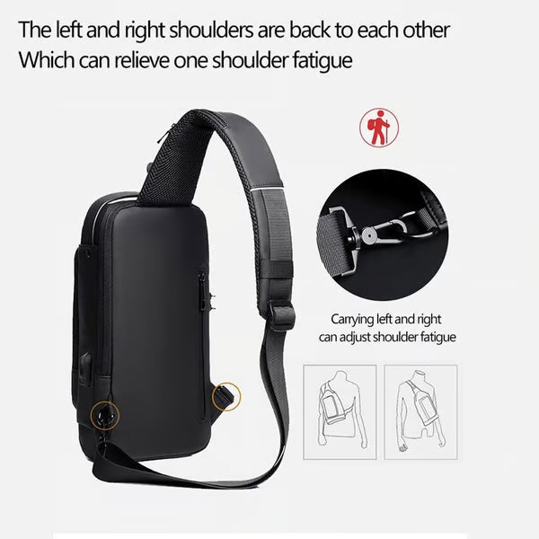 New Carbon Fiber Streamline Anti-Theft Sling Bag