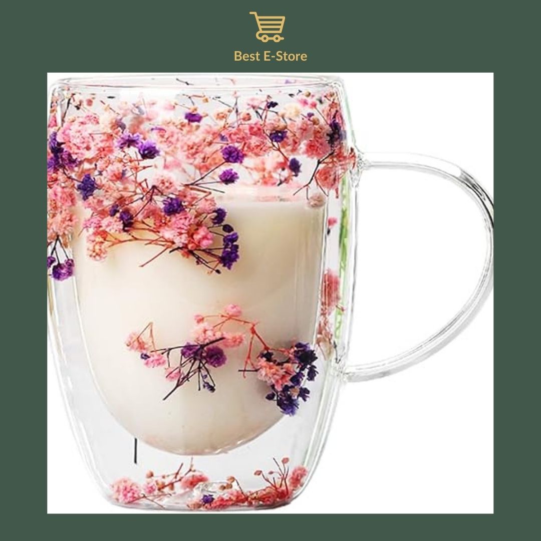 🌼Floral Fusion: Dobbeltvæggede glaskopper