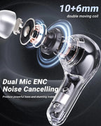 T8 Crystal Wireless Earphones - Transparent