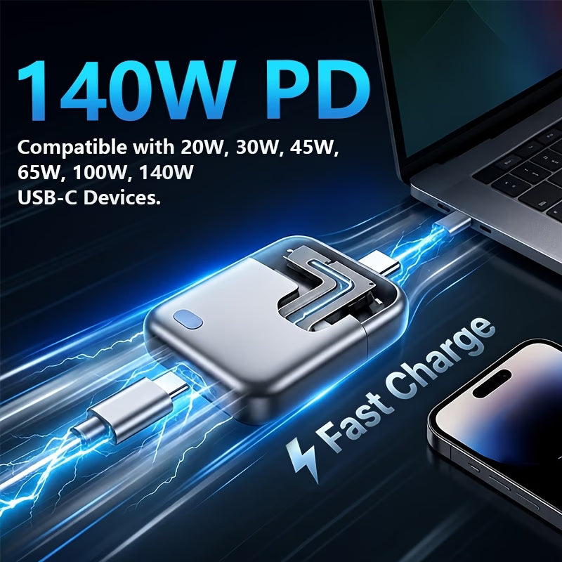 ⚡🔌 140W Fast Charging Type-C Adapter | Smart Auto-Disconnect 🔋 | Overcharge Protection 🛡️