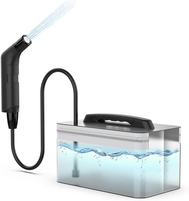 Portable Electric Shattaf | 1.2m Hose | 2.3L Container | Rechargeable for Travel | Camping