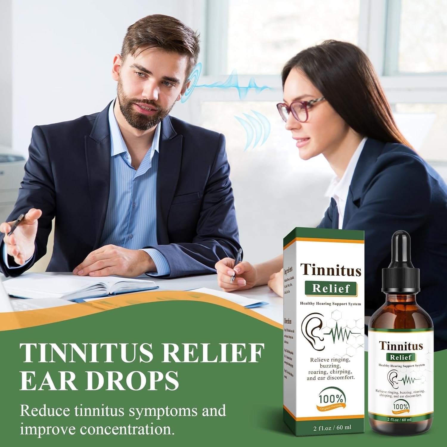 Last Day 50% OFF🔥Tinnitus Ear Relief Drops – 60ml