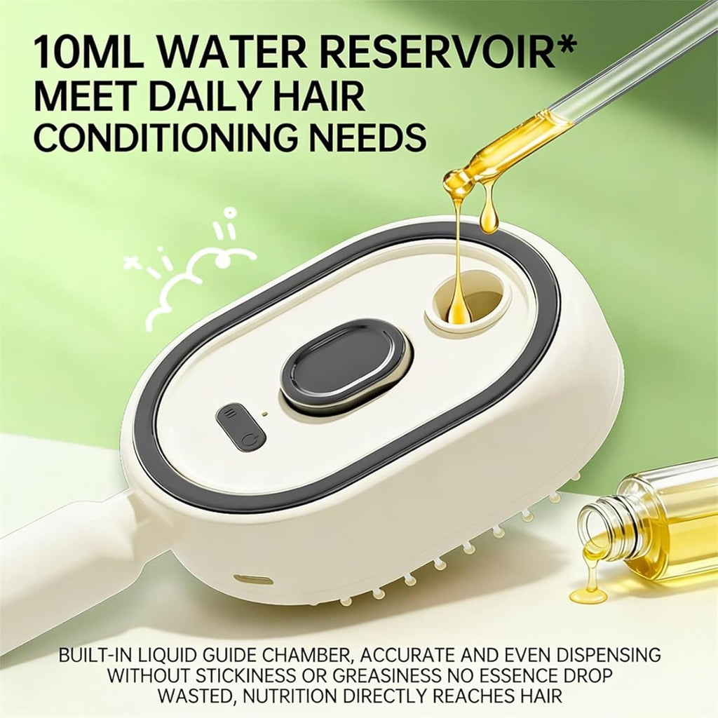 Rechargeable Mist Spray Detangling Hair Brush for All Hair | With Oil