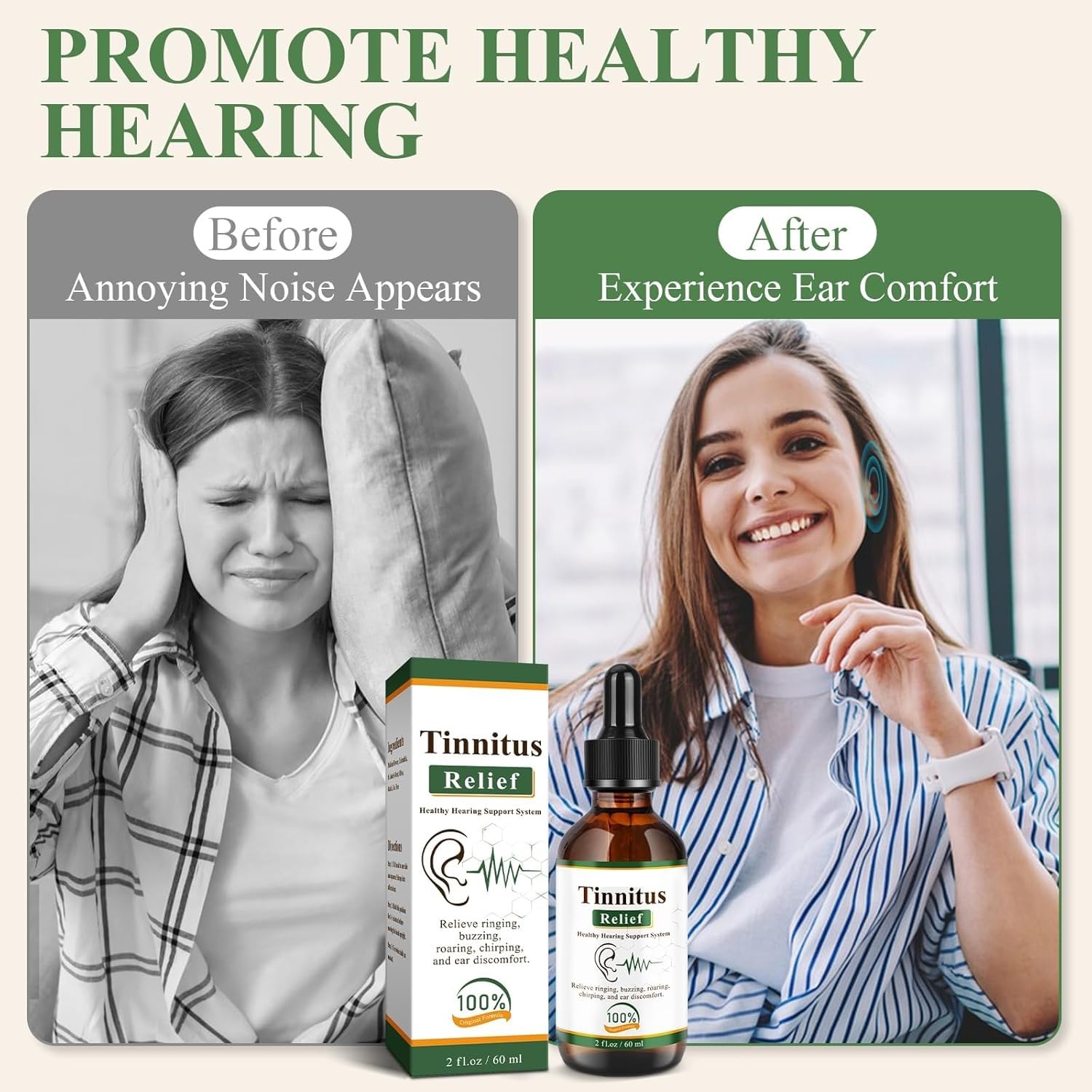 Last Day 50% OFF🔥Tinnitus Ear Relief Drops – 60ml