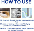 Pipeline Dredging Agent, Powerful Quick Cleaning Drain Toilet Cleaner Tool, Unclog Toilet Clog And Kitchen Sink Pipe Unblocker Powder