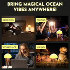 Floating Jellyfish Light Lamp - Voice Control RGB Gradient Moving Tentacles Flying Jelly Fish Bedside Table Lamp - Rechargeable Touch Sensor Hanging LED Dancing Jellyfish Night Lamps for Kids Adults