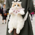 Realistic Cat-Shaped Crossbody Bag – Cute Faux Fur Animal Purse