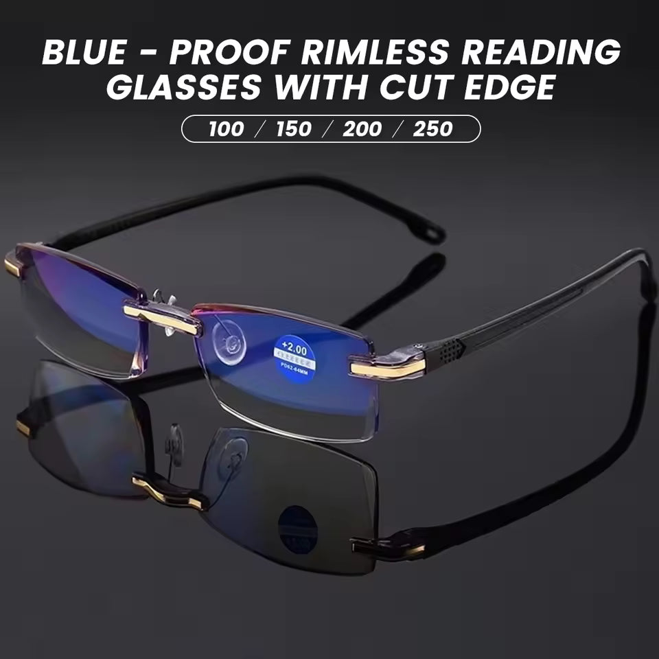 Smart Reading Glasses  Rimless Anti Blue Ray Reading Glasses Men Women