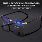 Smart Reading Glasses  Rimless Anti Blue Ray Reading Glasses Men Women