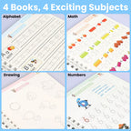 Magic Writing Book- Reusable Handwriting Practice with Disappearing Ink 4pc Set