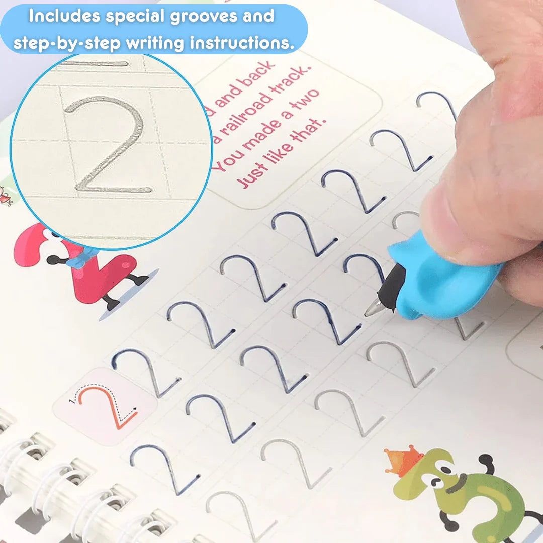 Magic Writing Book- Reusable Handwriting Practice with Disappearing Ink 4pc Set