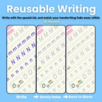 Magic Writing Book- Reusable Handwriting Practice with Disappearing Ink 4pc Set