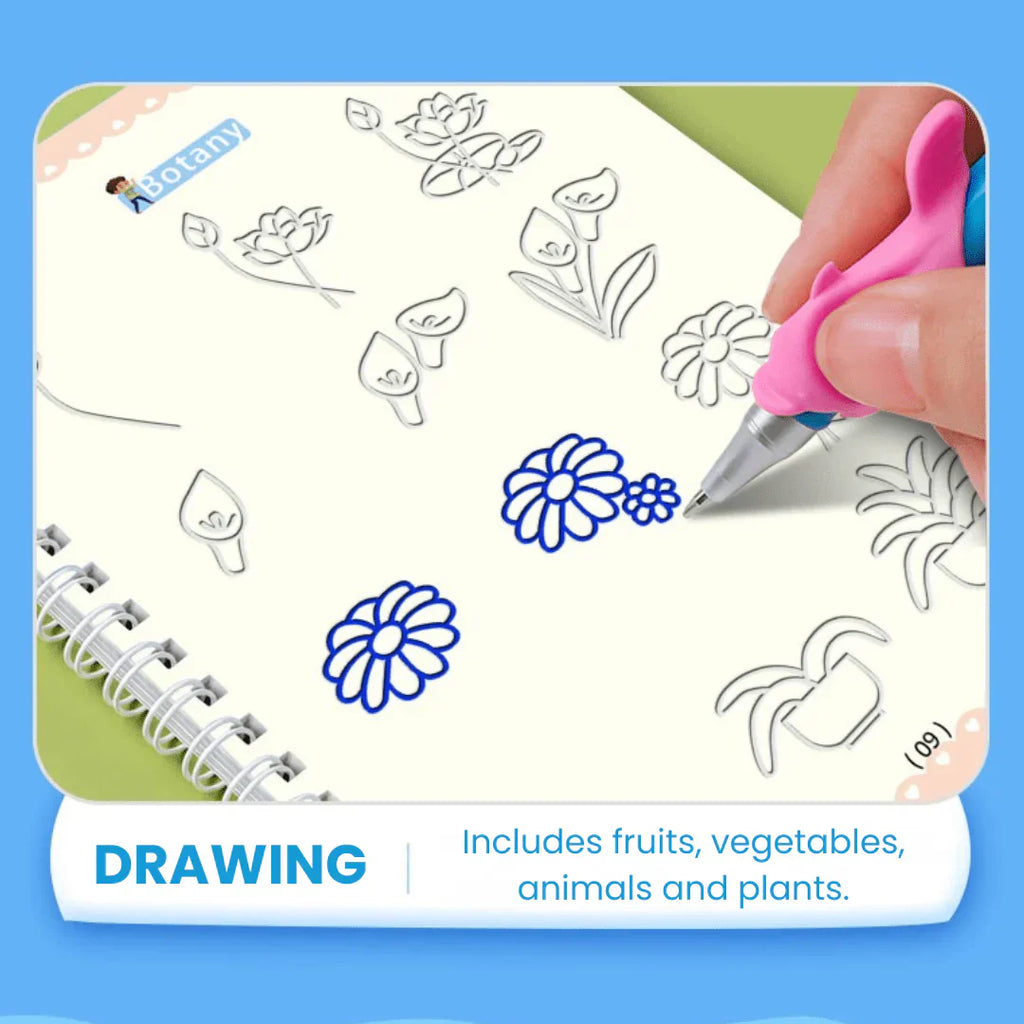 Magic Writing Book- Reusable Handwriting Practice with Disappearing Ink 4pc Set